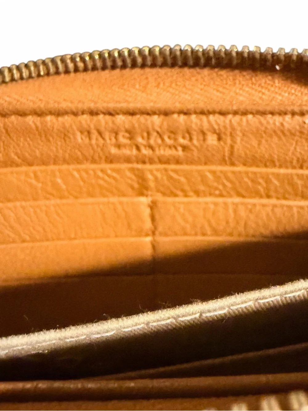 Marc Jacobs Quilted Leather Wallet in Vibrant Orangish Tan with Gold Hardware